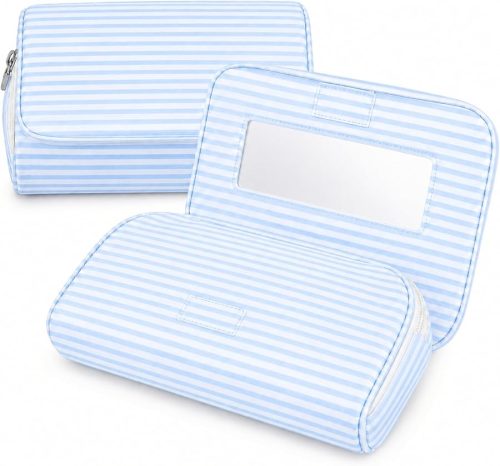 Women’s Cute Nylon Makeup Bag with Built-in Mirror, Protable