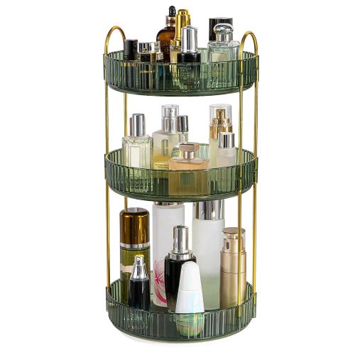 1 Set 3 Tier Rotating Makeup Organizer 360 Degree Spinning Perfume