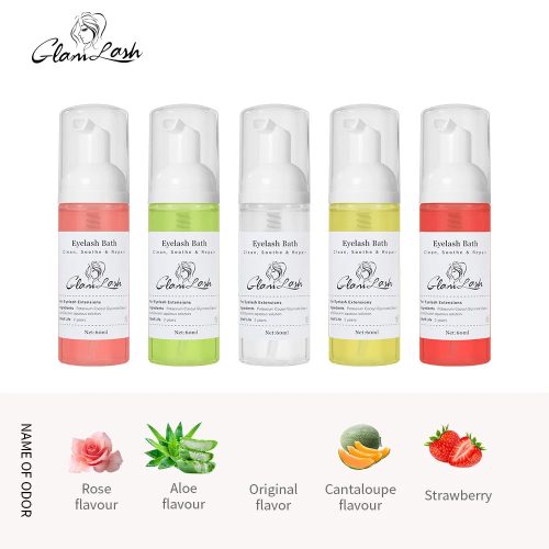GLAMLASH 60ml No tears Formula Fruit Scent Eyelash Foam Cleanser