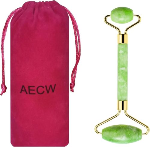 AECW Natural Jade Roller for Face Eyes Tool Jade Facial Roller Noiseless