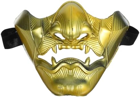 Toyvian Samurai Oni Devil Mask, Scary Half Face Mask for Adult
