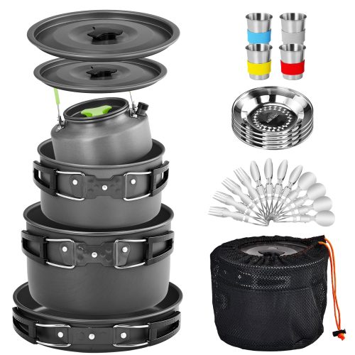 Ktaxon Camping Cookware Set Outdoor Cooking Kit for 2-4 People Cookware
