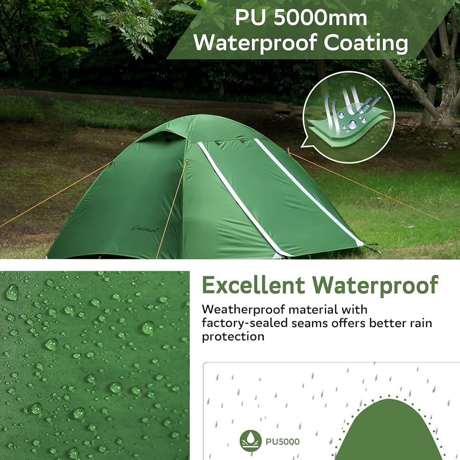 Clostnature Lightweight Backpacking Tent - 1/1.5/2/3/4/6 Person