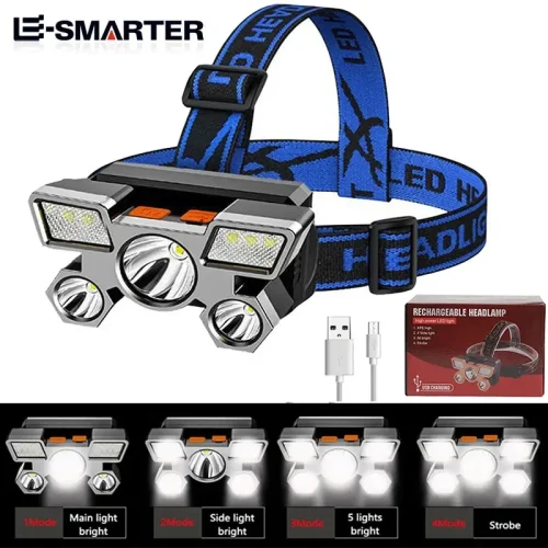 Powerful Rechargeable Head Flashlight for Fishing Led Headlamp