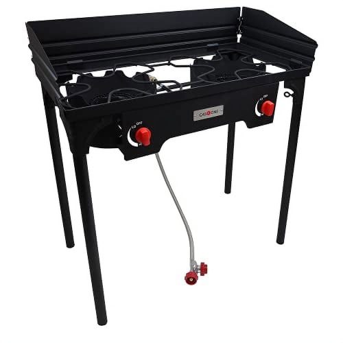 GasOne Two Burner Propane Camp Stove, Two 75,000BTU Cast Iron