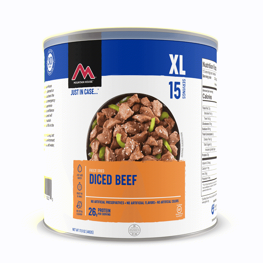 Mountain House Diced Beef | Freeze Dried Survival & Emergency Food