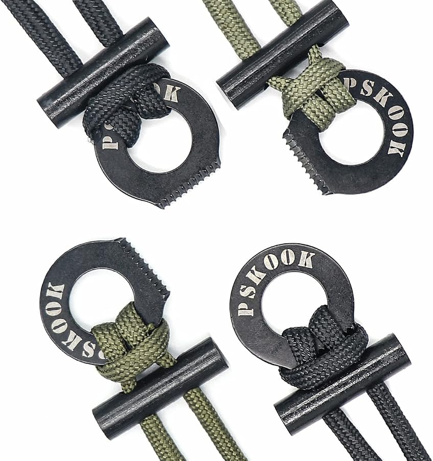 PSKOOK Fire Starter Necklace, Survival Paracord Necklace with