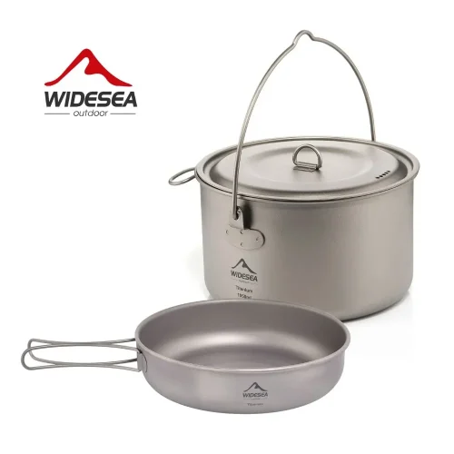 Widesea Camping Tableware Titanium Cookware Set Tourism Cauldron
