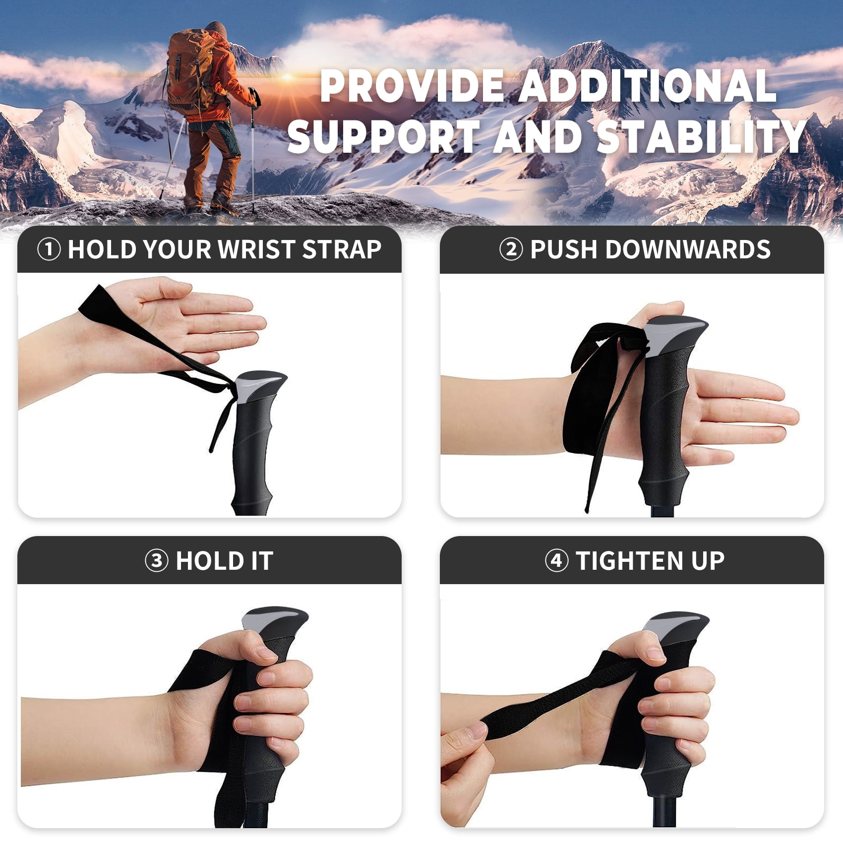 Kroyicegears Collapsible Trekking Poles for Hiking - 2 Pack