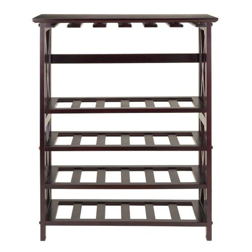 Rio 24-Bottle Espresso Floor Wine Rack