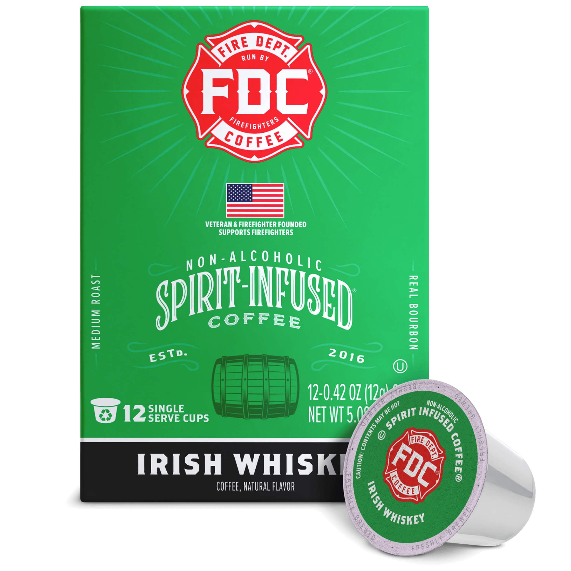 Fire Department Coffee Irish Whiskey Infused Medium Roast Premium
