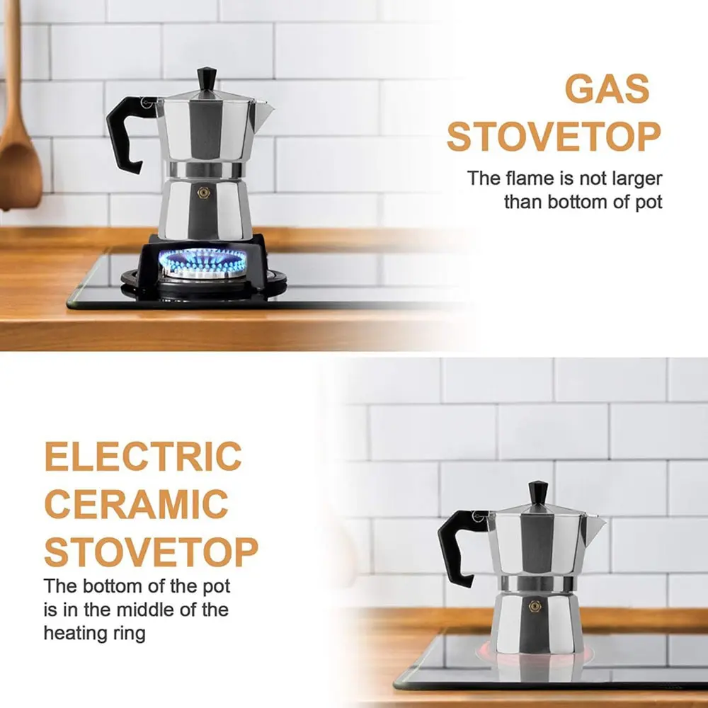 Aluminum Coffee Kettle Household Italian Octagonal Moka Coffee Tea