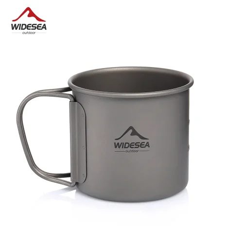 Widesea Camping Mug Titanium Cup Tourist Tableware Picnic Utensils