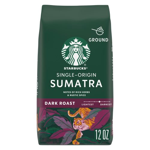 Starbucks Single-Origin Sumatra, Ground Coffee, Dark Roast Hot or