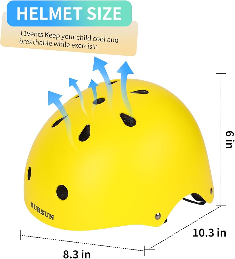 Kids Bike Helmet Ventilation & Adjustable Toddler Helmet for Ages
