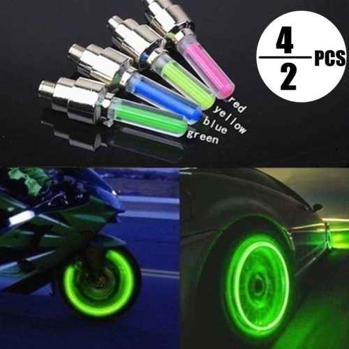 2PCS Bike Light LED Flash Wheel Tire Valve Cap Car Lights 4 Colors