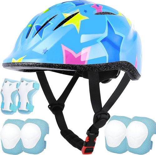 Lamsion Kids Helmet Adjustable with Sports Protective Gear Set