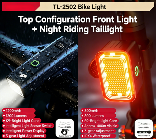 Bike Night Riding Light Set – Front Rear Lights, Bicycle Tail