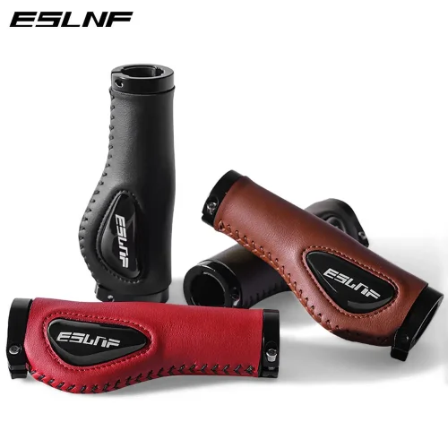 Bicycle Leather Handlebar Grips Shockproof Mountain Bike Handlebar