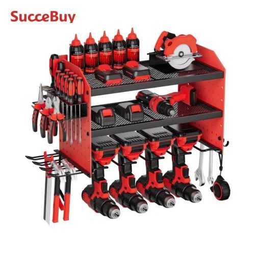 SucceBuy 3-Layer Power Tool Wall Mount Holder Pegboard Wall