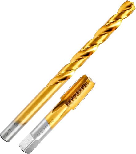M10x1.0 Tap and 9.0mm Drill Bit for Metal, M2 HSS Metric Drill and