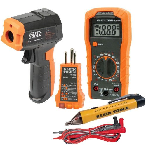 Multimeter, Infrared Thermometer, Non-Contact Voltage Tester, and