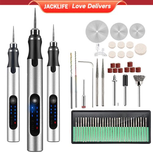 USB Cordless Rotary Tool Kit Woodworking Engraving Pen DIY for