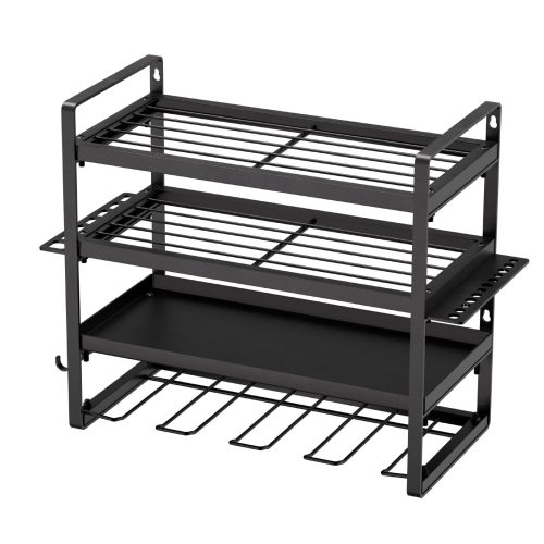 Power Tool Organizer Wall Mount, 4-Layer Storage Rack With 4 Drill
