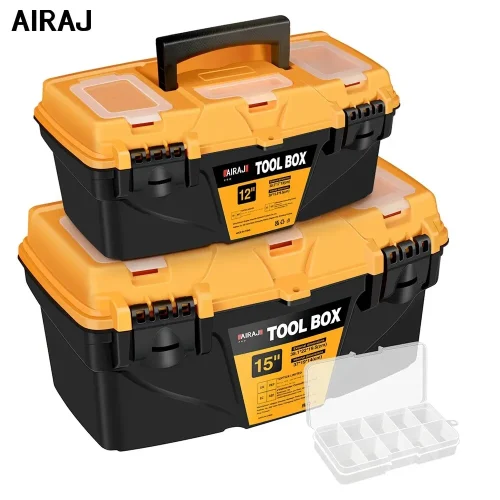 AIRAJ 12/15 Inch Hardware Toolbox, Plastic Thick Combination
