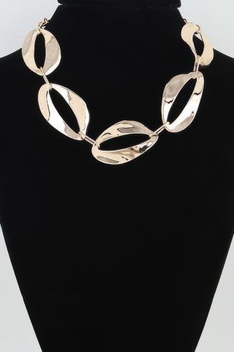 Hammered Abstract Chain Necklace