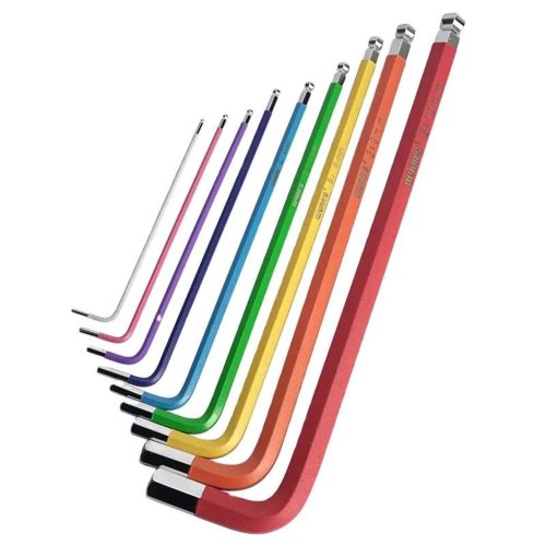 9-Piece Extra Long Ball End Hex Wrench Set – Color-Coded Metric