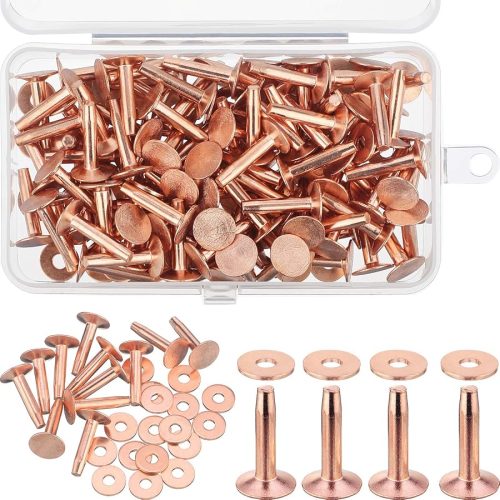 Ripeng 200 Pcs Size 9 5/8 Inch Copper Rivets and Burrs Washers