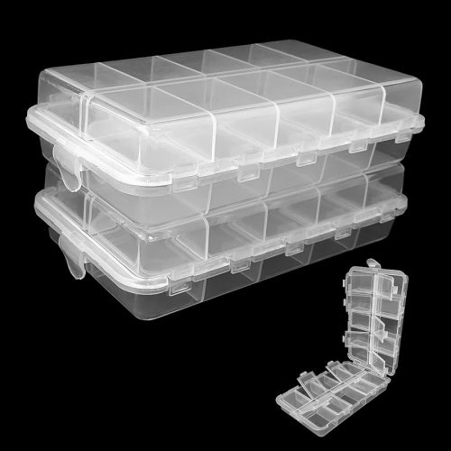 2PC-Aventik Fishing Tackle Box Tackle Utility Boxes Plastic Box Storage