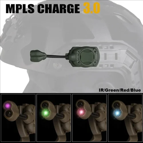 MPLS CHARGE 3.0 Tactical Helmet Light 4 Mode Red/Green/Blue/IR LED