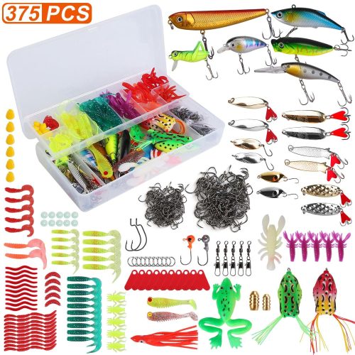 375Pcs Fishing Baits And Tackle Box Saltwater Freshwater Fishing