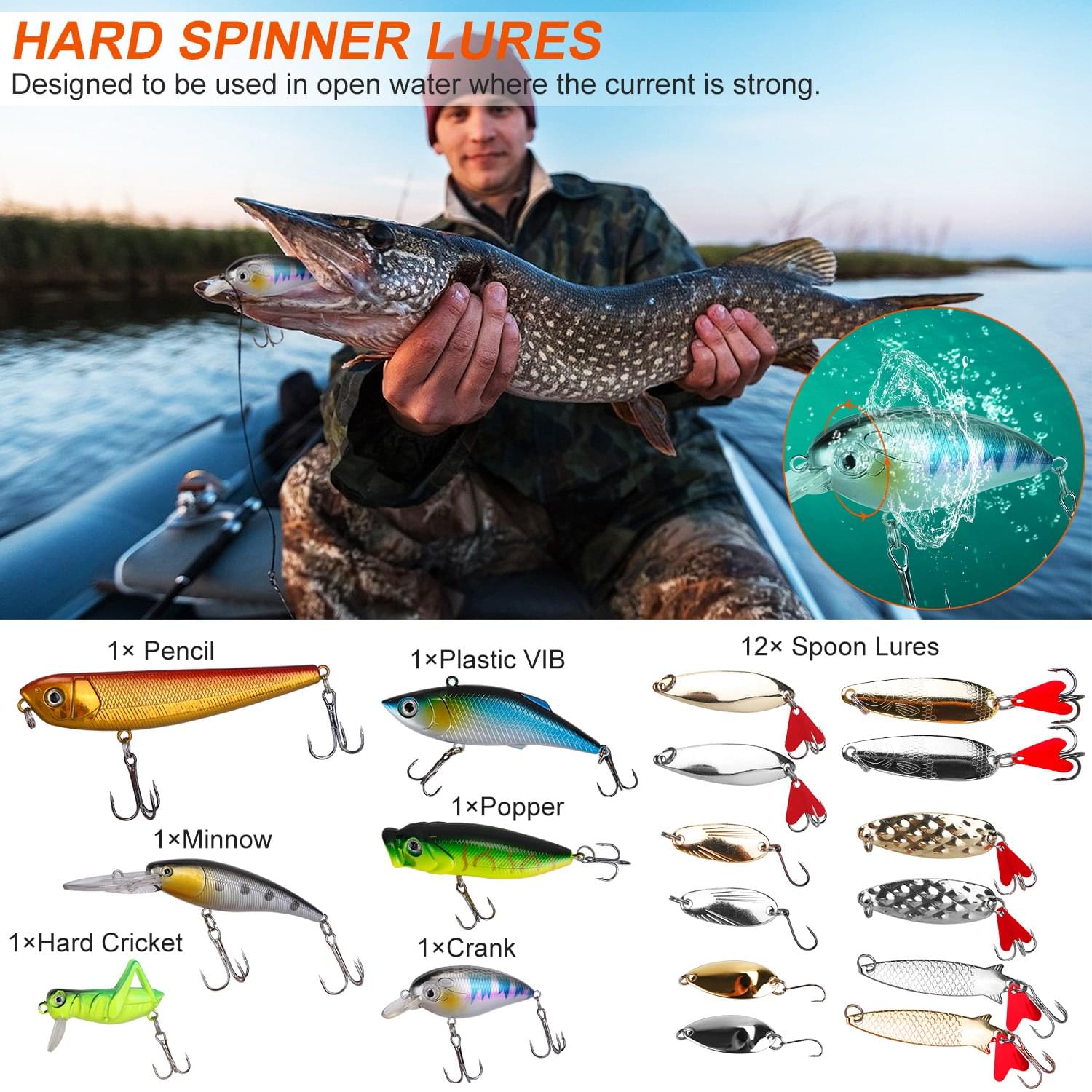 375Pcs Fishing Baits And Tackle Box Saltwater Freshwater Fishing