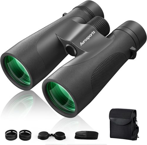Aurosports 15x52 Waterproof Binoculars for Adults Hunting Binoculars Black