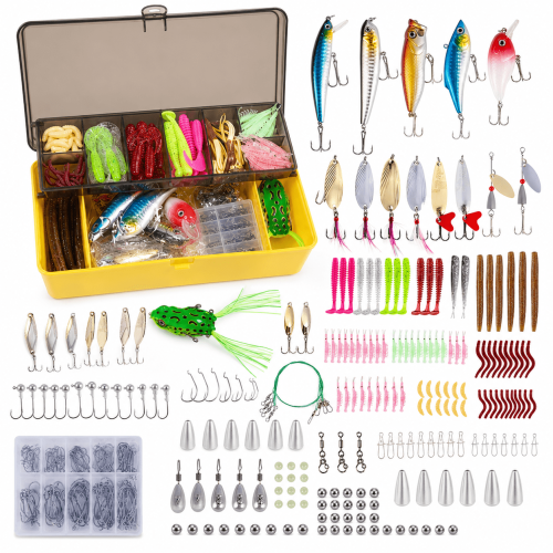 GOANDO Fishing Lures Kit with Tackle Box