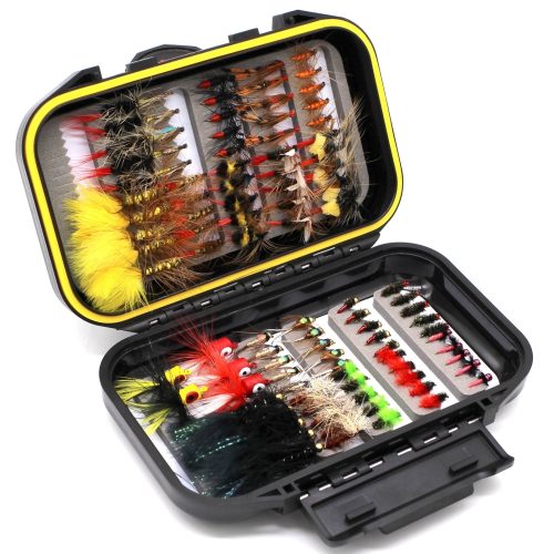 FAISOX Flies Assortment Fishing Lures Kit for Trout, 100 Count