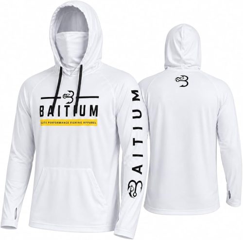 Fishing Shirts for Men,UPF50 Hooded Long Sleeve with Gaiter, Sun