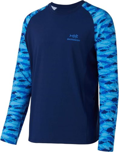 BASSDASH UPF 50 Fishing Tee for Men Camo Long Sleeve Shirt Quick