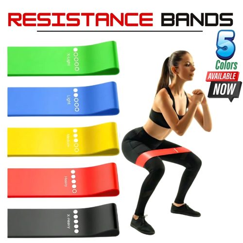 Resistance Bands Loop Set Of 5 Exercise Strength Workout Fitness