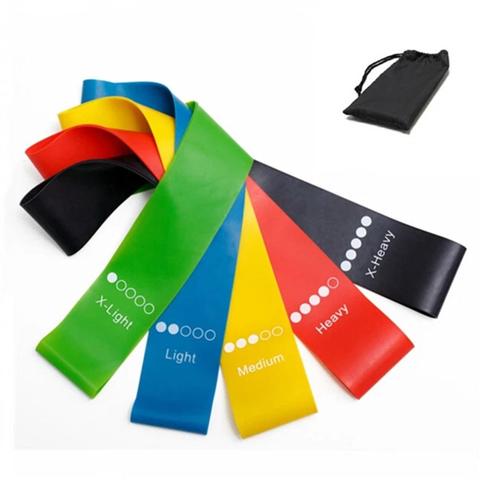 Resistance Bands Loop Set Of 5 Exercise Strength Workout Fitness