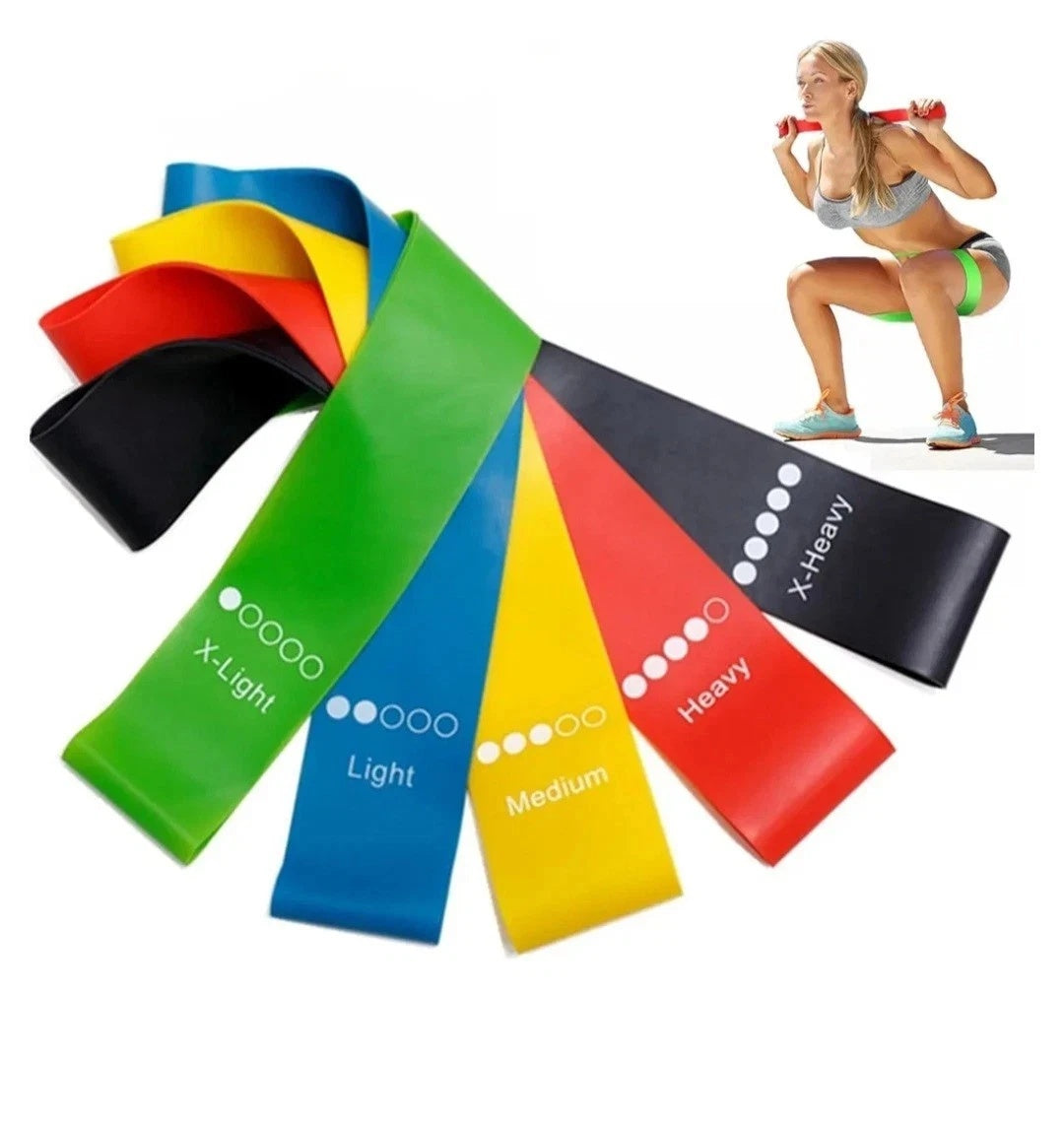 Resistance Bands Loop Set Of 5 Exercise Strength Workout Fitness