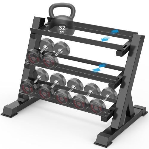 Dumbbell Rack, Dprodo Adjustable Dumbbells Storage Rack 3 Tier Hex