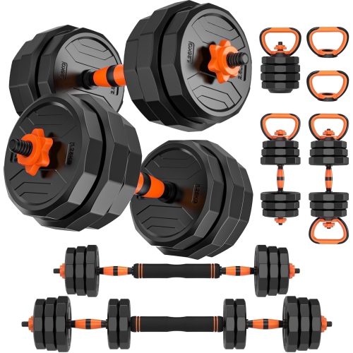 GIKPAL 66lb 4-in-1 Adjustable Dumbbells Set Free Weight Set with