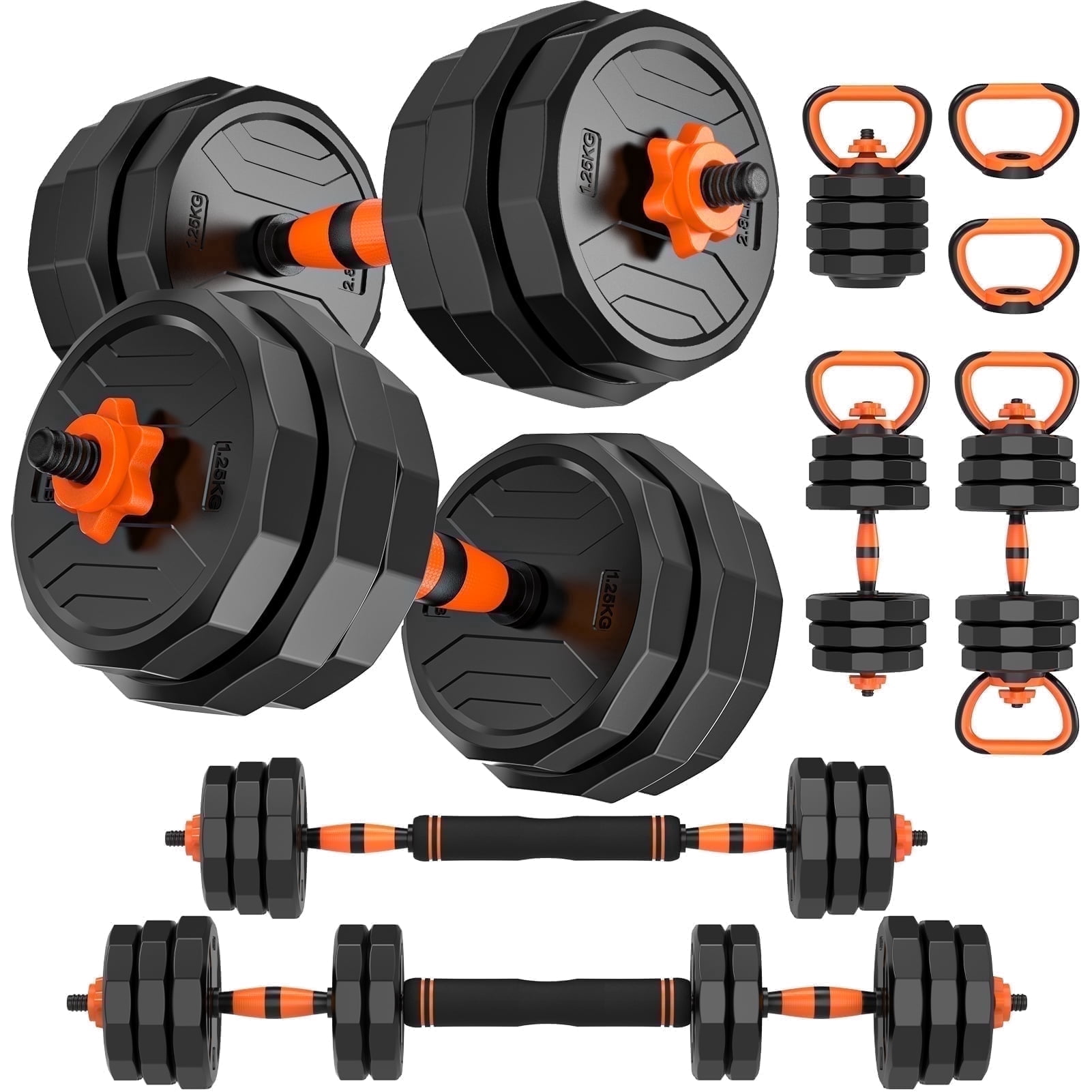 GIKPAL 66lb 4-in-1 Adjustable Dumbbells Set Free Weight Set with