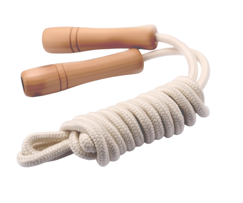 Jump Rope for Kids - Wooden Handle - Adjustable Cotton Braided