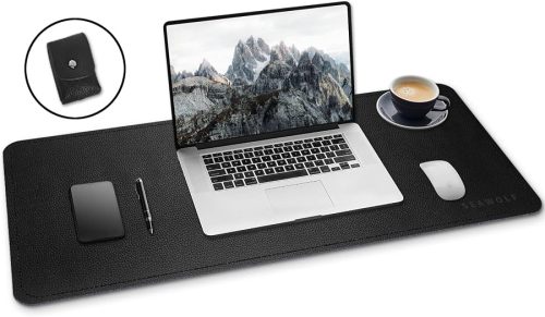 SEAWOLF Leather Mouse Mat, 100% Genuine Thick Leather Desk Mouse