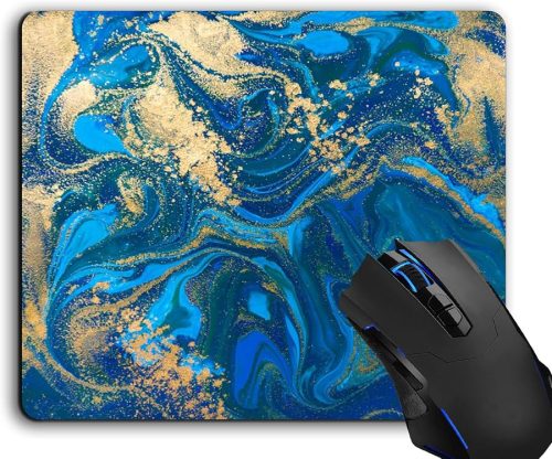 Mouse Pad,Beautiful Deep Blue Marble Gold Computer Mouse Pads Desk